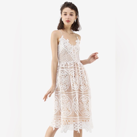 Chichwish Moonlit Night Cross Back Crochet Cami Dress - S - Picture 1 of 8